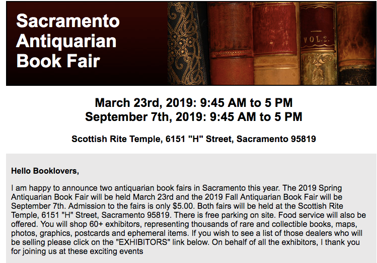 Sacramento Antiquarian Book Fair