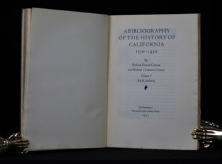 A Bibliography of the History of California, 1510-1930