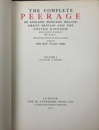 The Complete Peerage Volumes 1-14