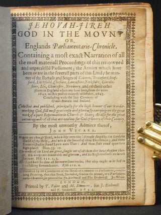 Item #2023-P157 Jehovah-Jireh, God in the Mount or, Englands Parliamentarie-Chronicle. John Vicars