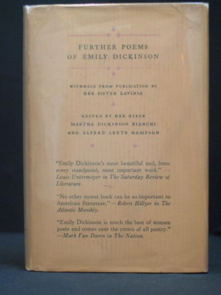 Item #2023-P186 Further Poems Of Emily Dickinson, Withheld from Publication by Her Sister...