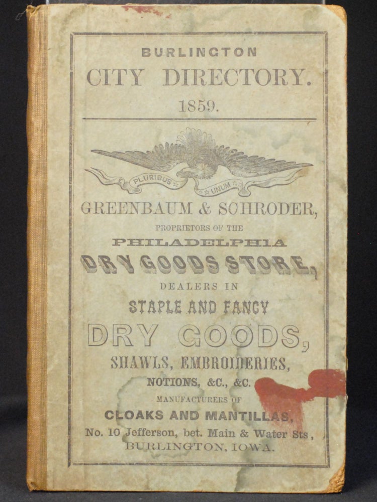 The First Annual Directory, of the City of Burlington, for